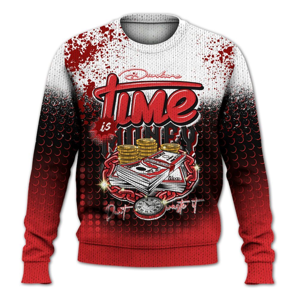 Knitted Sweater To Match Chile Red 9s - Halftone Time Is Money