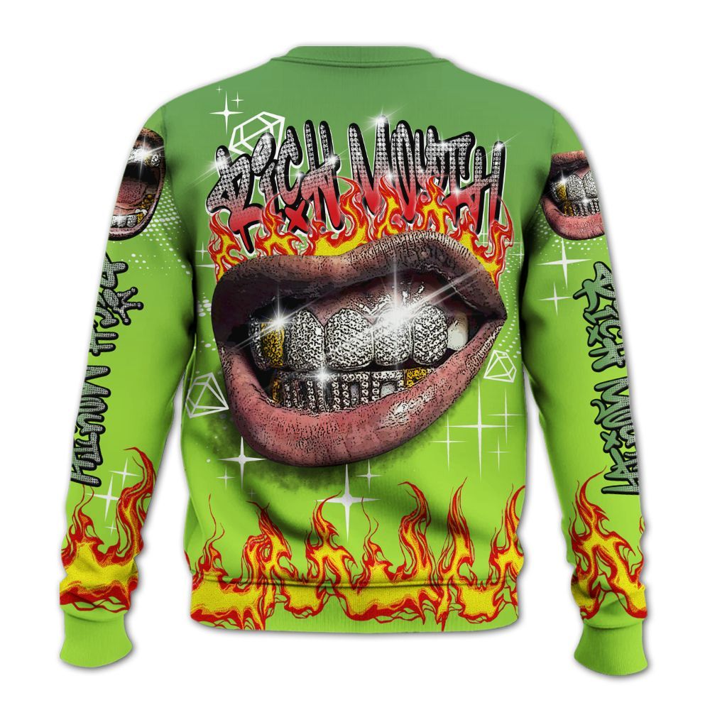 Sweatshirt To Match Kobe 6 SE Grinch - Rich Mouth Fire Rap Retro 90s All Over Print