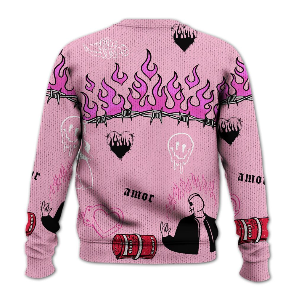 Sweater To Match Retro Bubble Gum Pink 6s - Snake Trust No One Graphic
