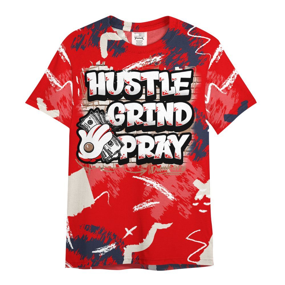 Shirt To Match Low OG Howard Bison 1s - Hustle Grind Pray Retro All Over Print