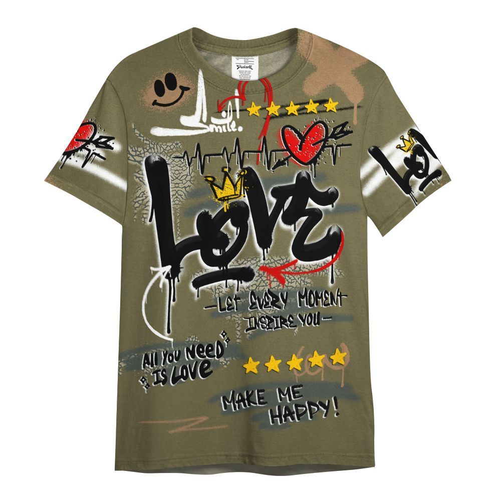 Shirt To Match Retro Family Affair 3s - Happy Love Beats Graffiti Streetwear All Over Print