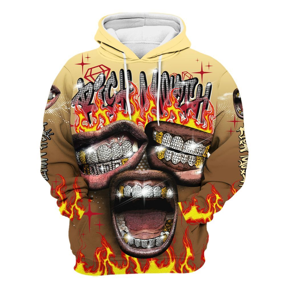 Hoodie To Match Air Max 90 Escape - Rich Mouth Fire Rap Retro 90s All Over Print