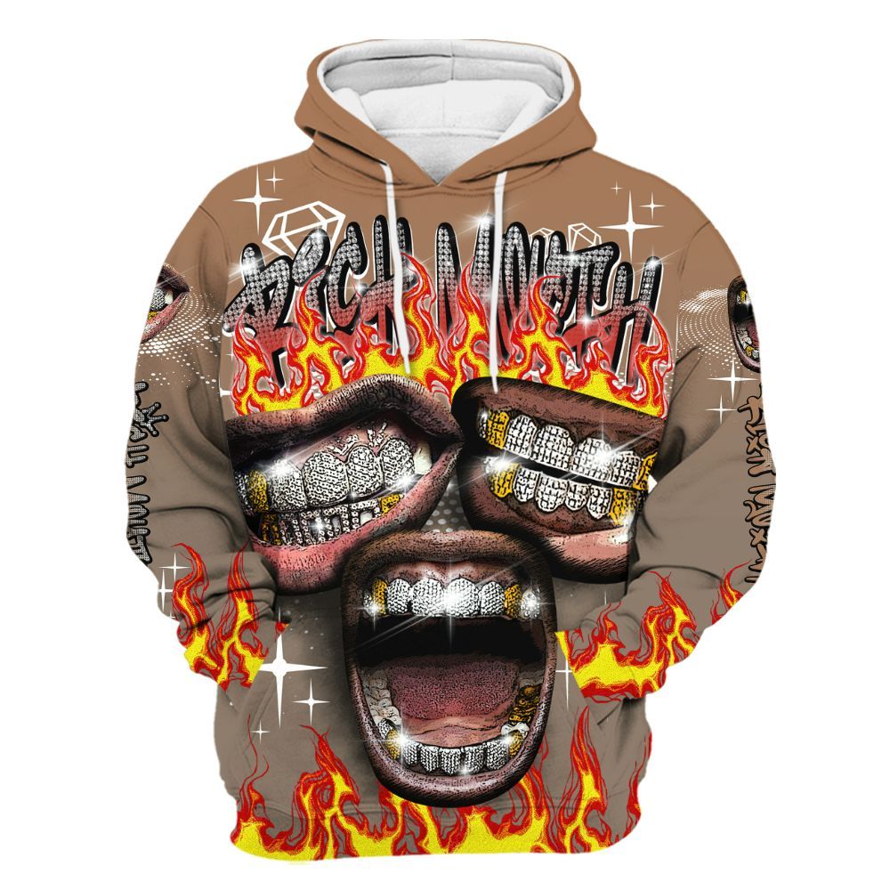 Hoodie To Match Air Max Rocky Distressed - Rich Mouth Fire Rap Retro 90s All Over Print
