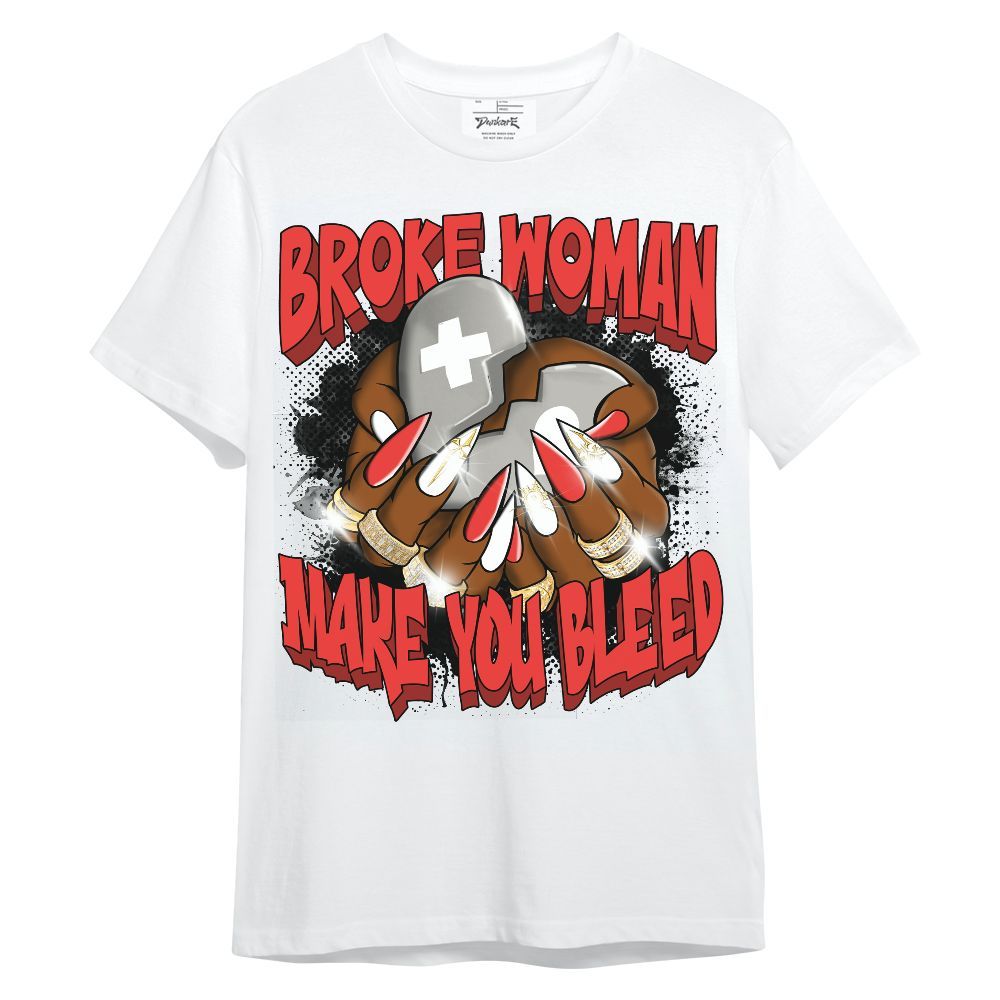 Shirt To Match Vomero 5 Bright Crimson - Broke Woman Heart Retro Unisex Shirt