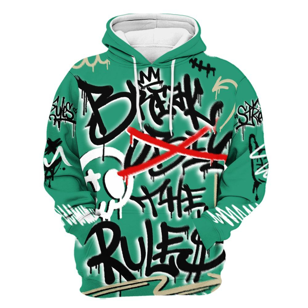 Hoodie To Match Pine Green 4s - Break Rules Streetwear All Over Print