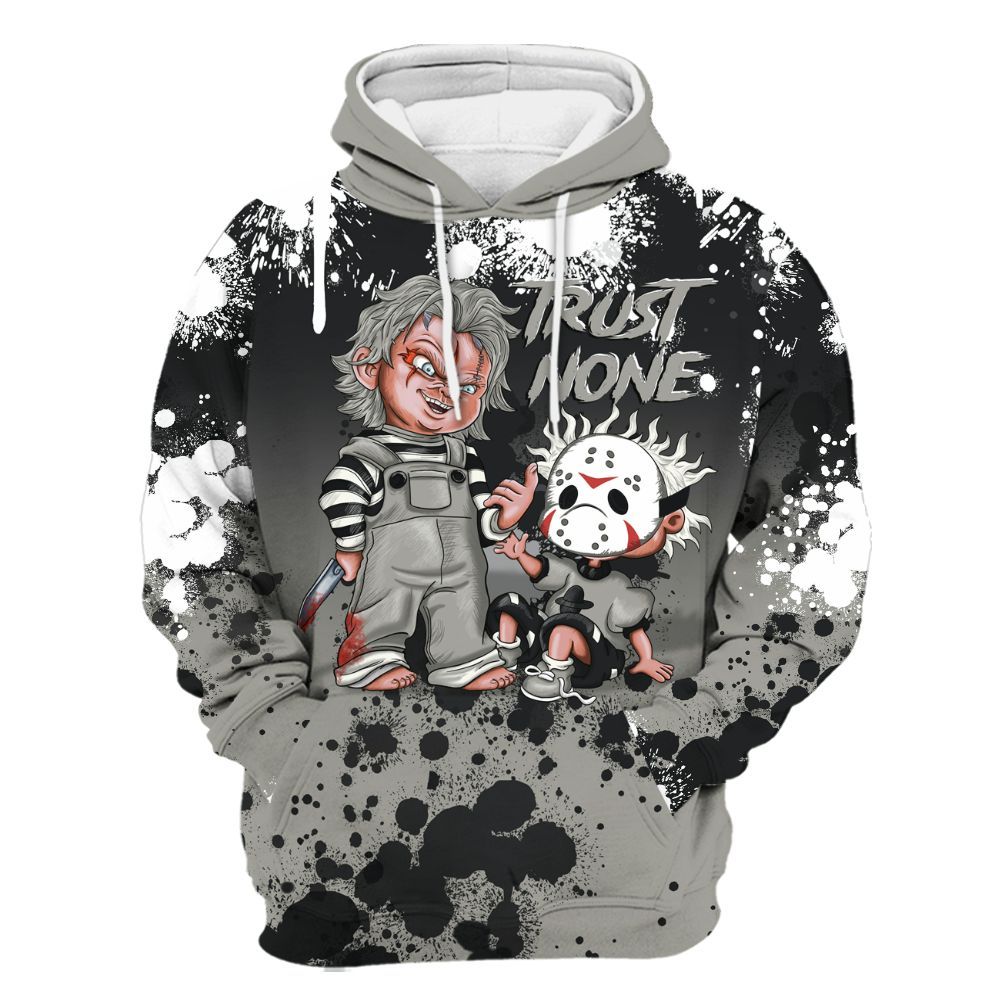 Hoodie To Match High Satin Shadow 1s - Trust No One Scary All Over Print