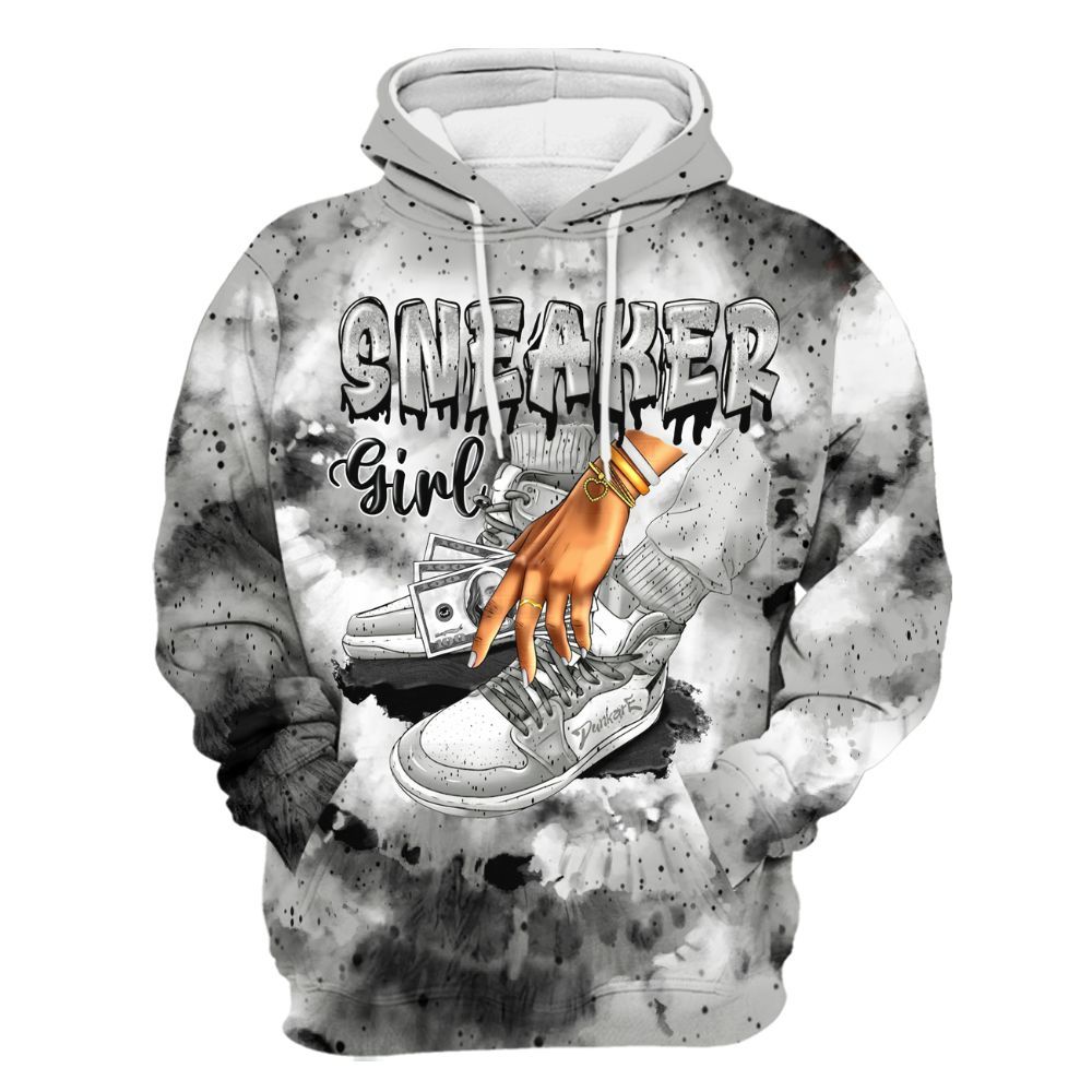 Hoodie To Match Retro White Oreo 4s - SNEAKER Girl Money Drip Tie Dye All Over Print