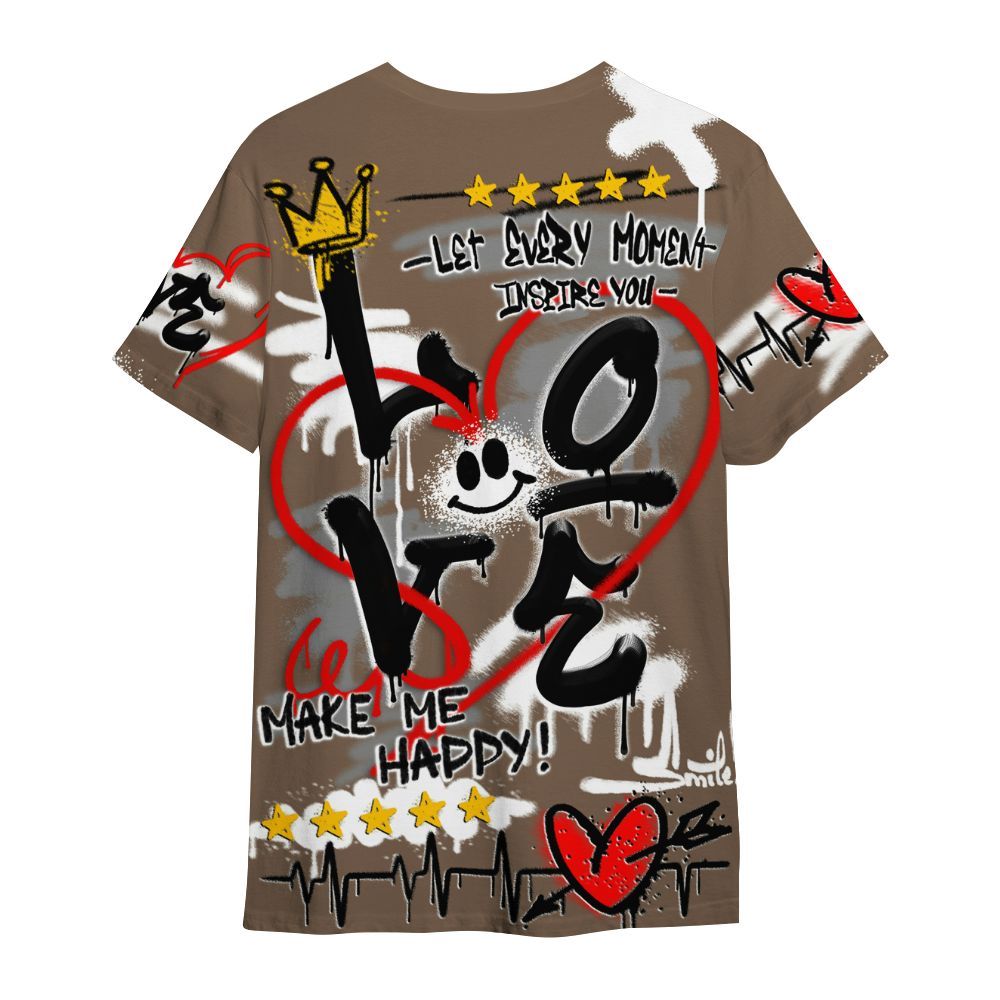Shirt To Match Dark Mocha Jack - Happy Love Beats Graffiti Streetwear All Over Print