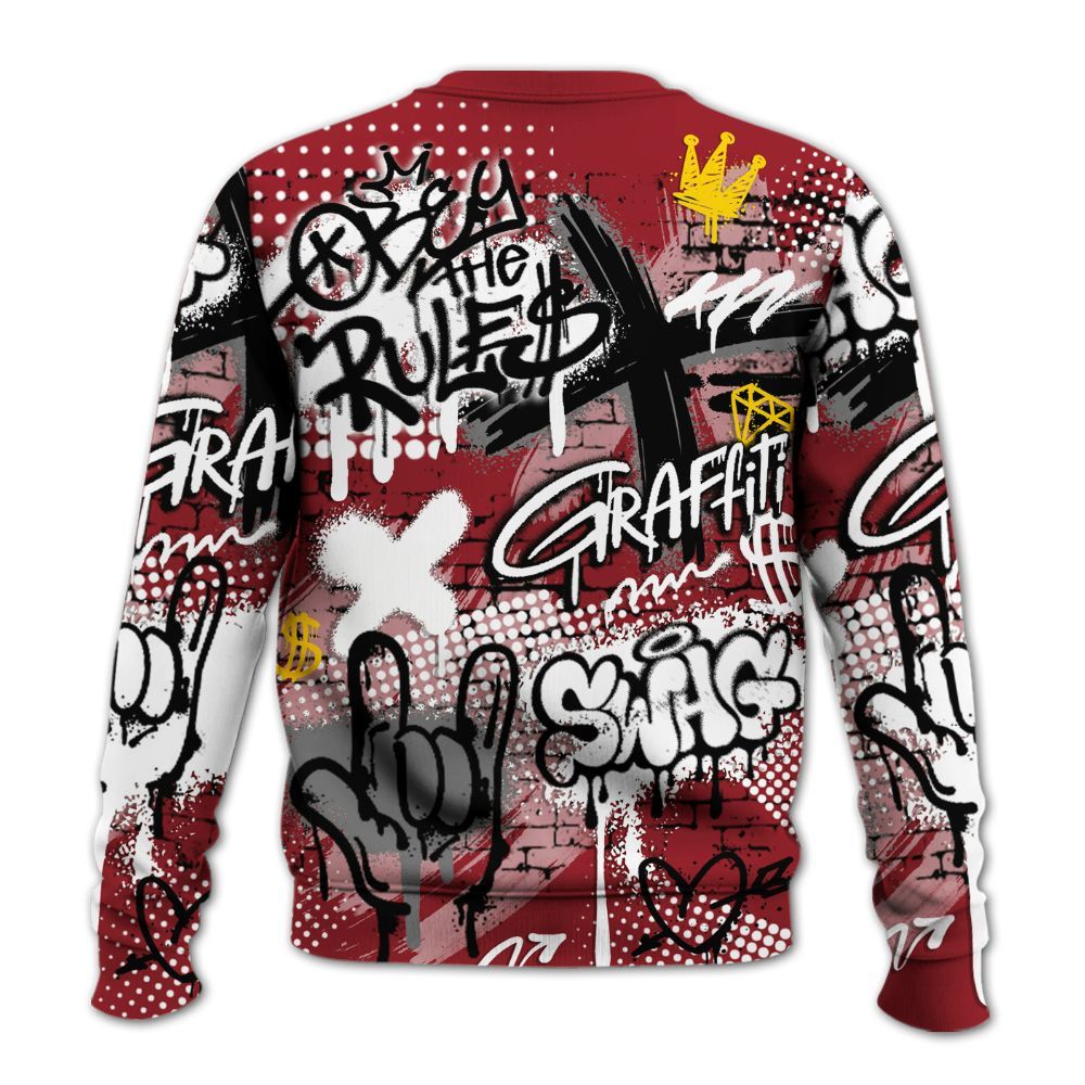 Sweatshirt To Match High Black Toe Reimagined 1s - True It Real Graffiti Streetwear All Over Print