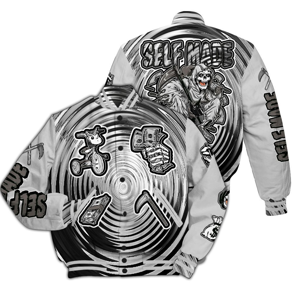 Varsity Jacket To Match Air Foamposite Cat Eye - Self Make Skeleton All Over Print
