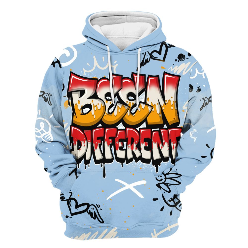 Hoodie To Match Retro High OG Pale Ivory Psychic Blue 1s - Drip Been Di2ferent All Over Print