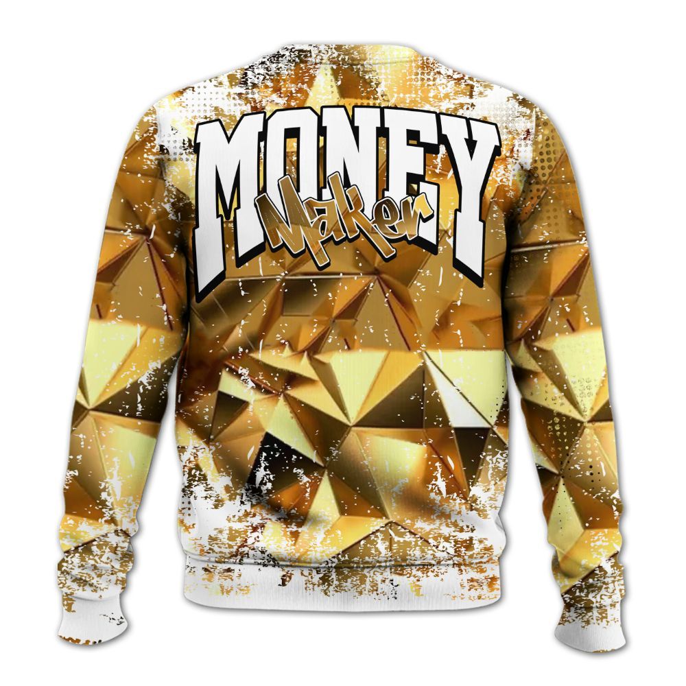 Sweatshirt To Match NET Gold 4s - Move In Silence Money Street Retro All Over Print