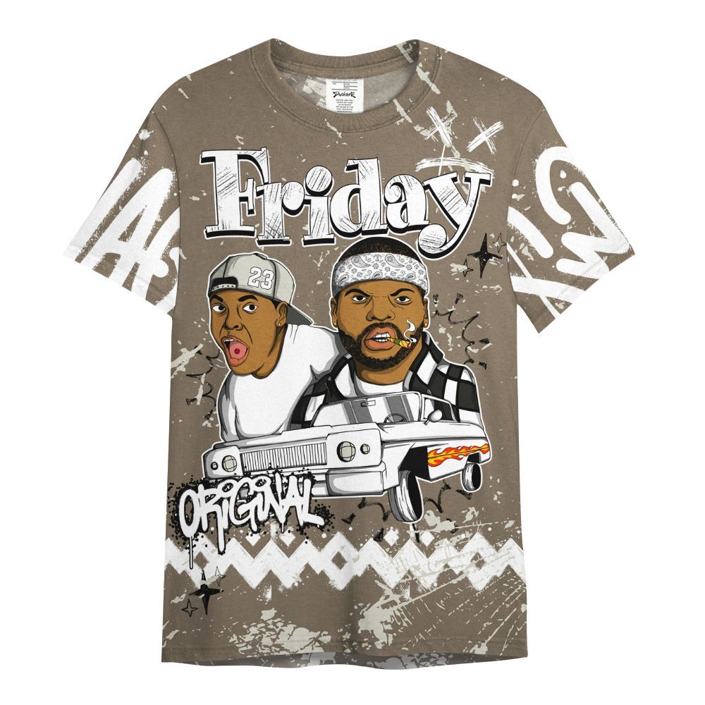 Shirt To Match Low OG Dark Mocha 1s - Friday Sneaker Crayon All Over Print
