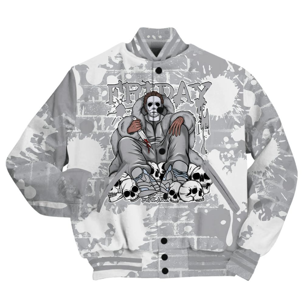 Varsity Jacket To Match Low OG Wolf Grey 1s Shirt - Friday Brick All Over Print