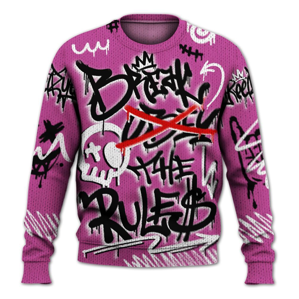 Knitted Sweater To Match Dunk Low Active Fuchsia - Break Rules Streetwear