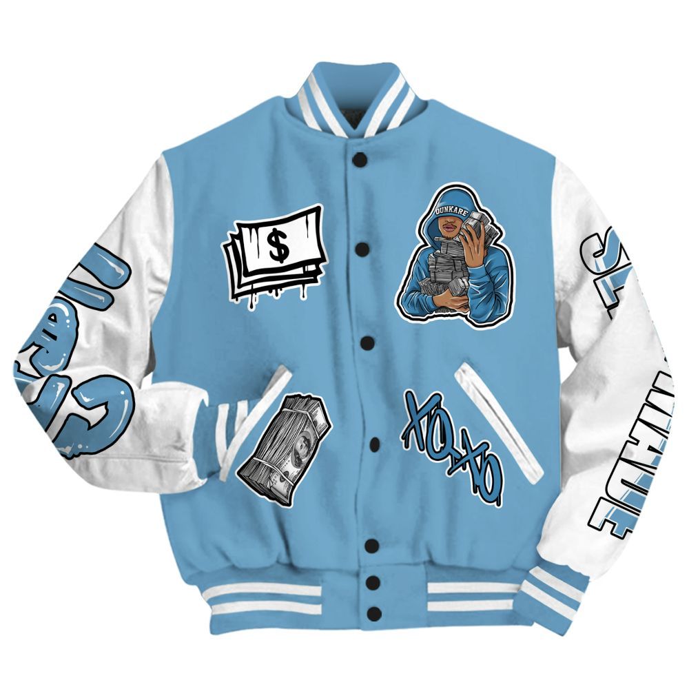Varsity Jacket To Match High OG UNC Reimagined 1s - Selfmade All Over Print
