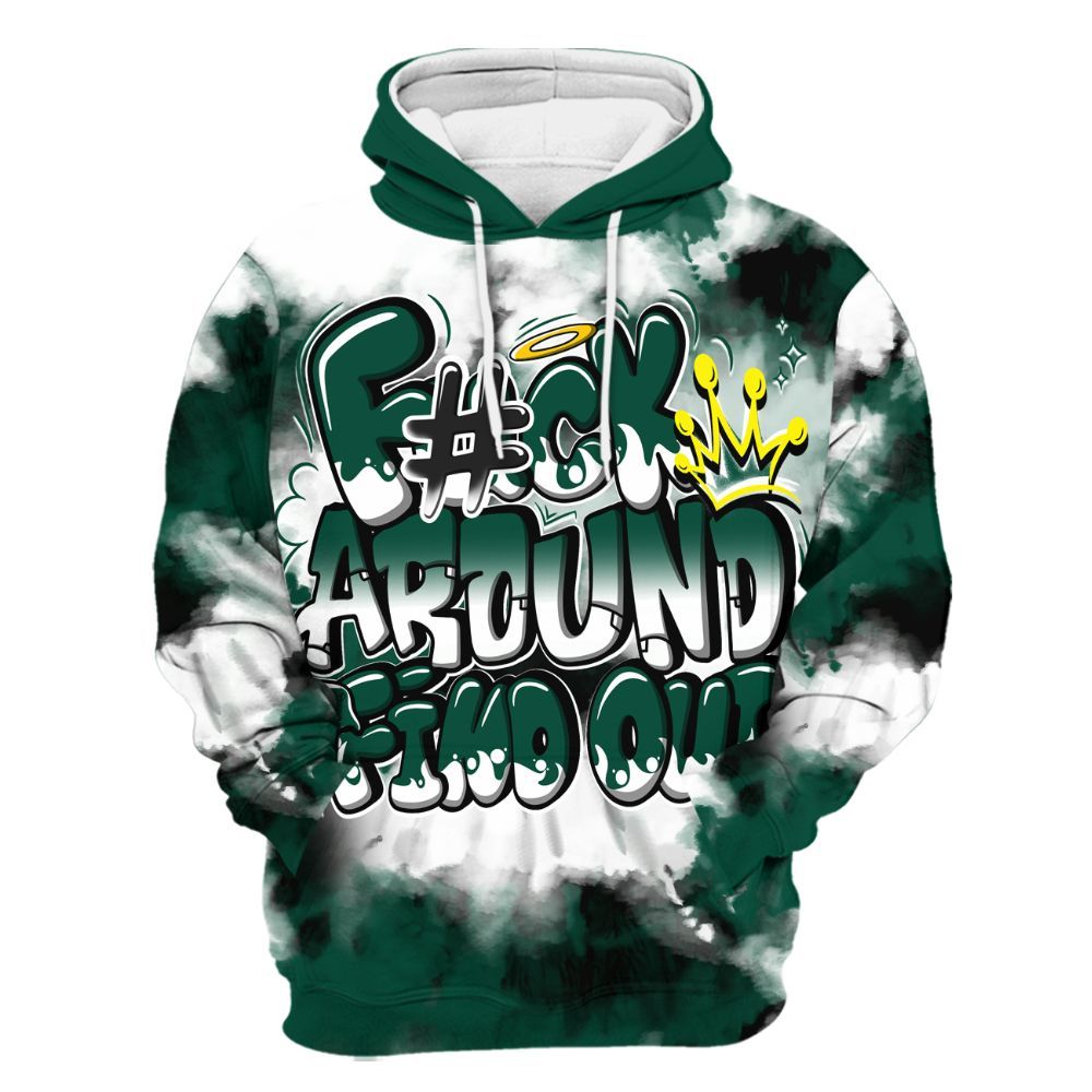 Hoodie To Match Oxidized Green 4s - Tie Dye FK Around Find Out All Over Print