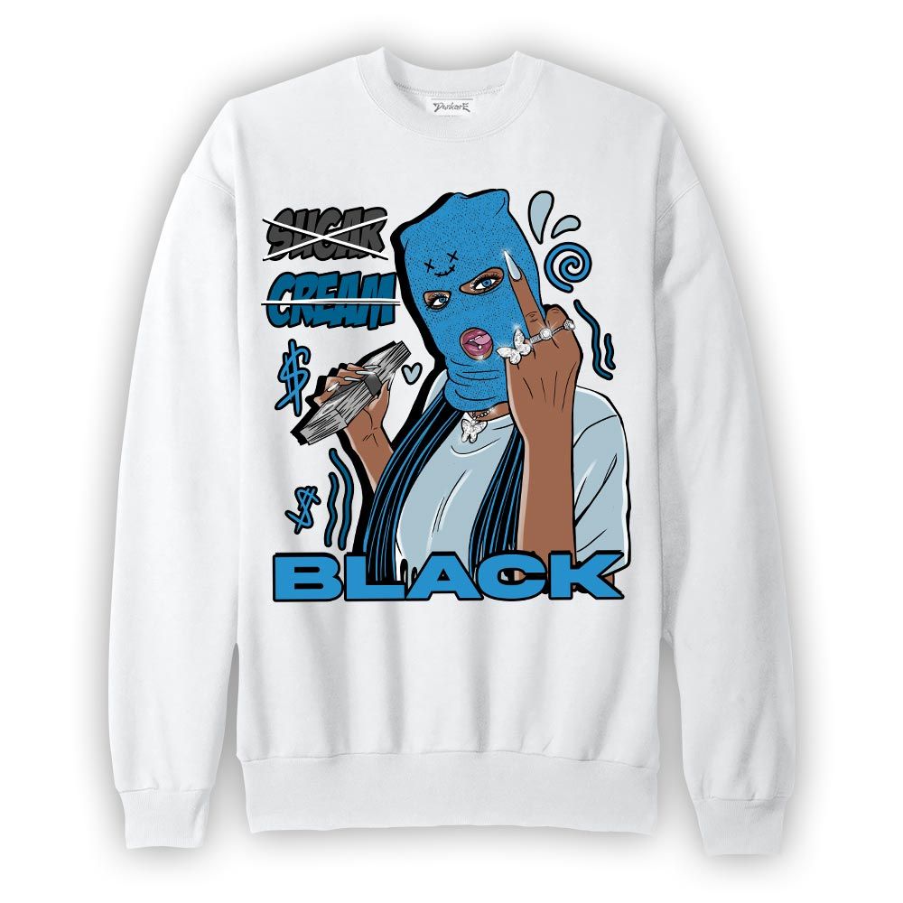 Sweatshirt To match Powder Blue 9s Sweatshirt - Black Sugarcream Unique Graphic