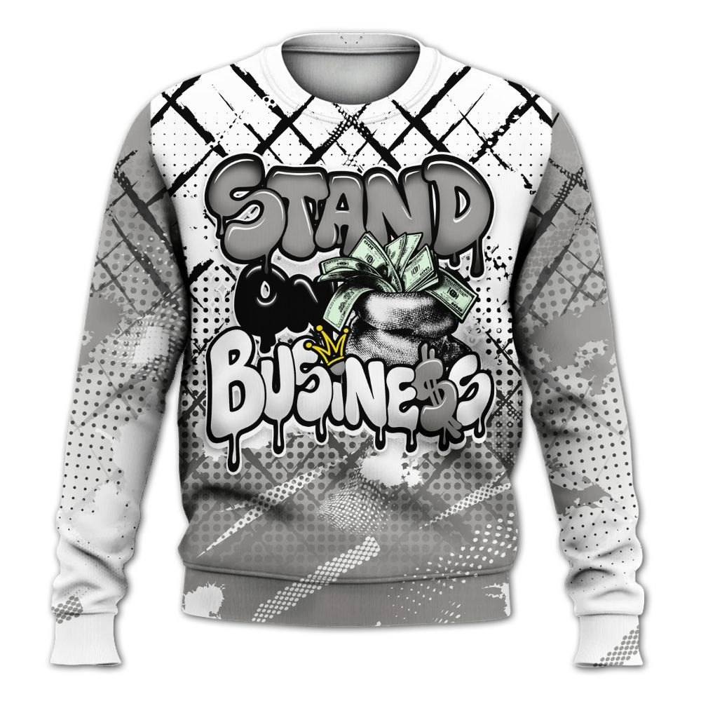Sweatshirt To Match OG Steel Grey 10s - Halftone Stand Business Dripping All Over Print
