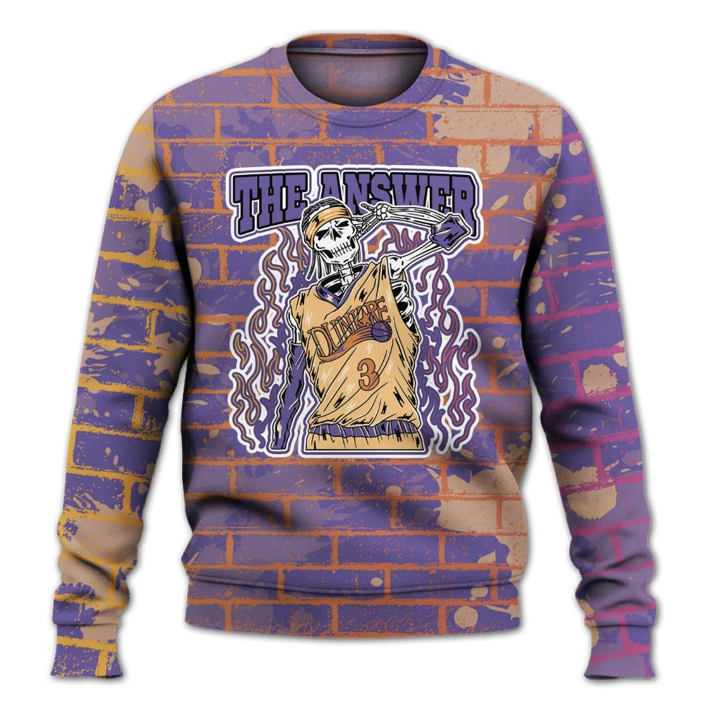 Sweatshirt To Match Book Sunset 1s - Allen Answer Skeleton Brick All Over Print