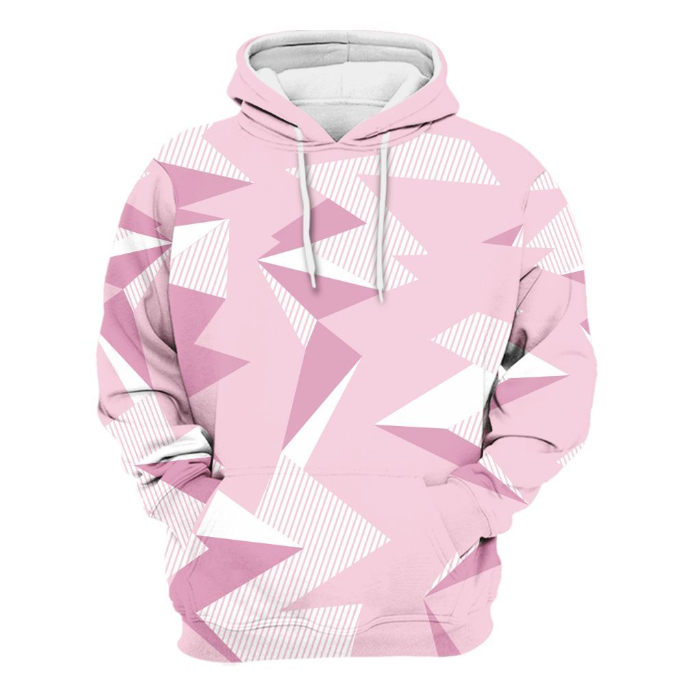 Hoodie To Match Orchid 4s - Geometric Camouflage Pattern All Over Print