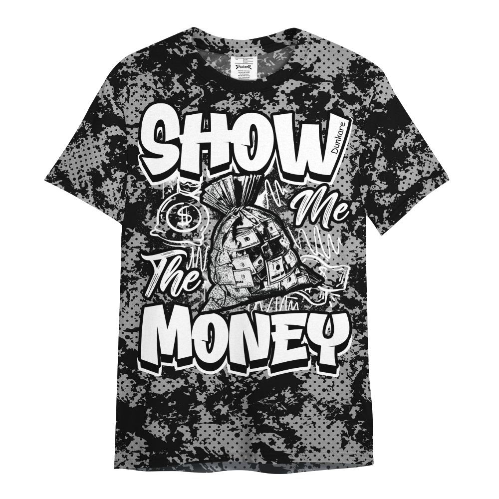 Shirt To Match Black Wolf Grey 12s - Show Me The Money Retro All Over Print