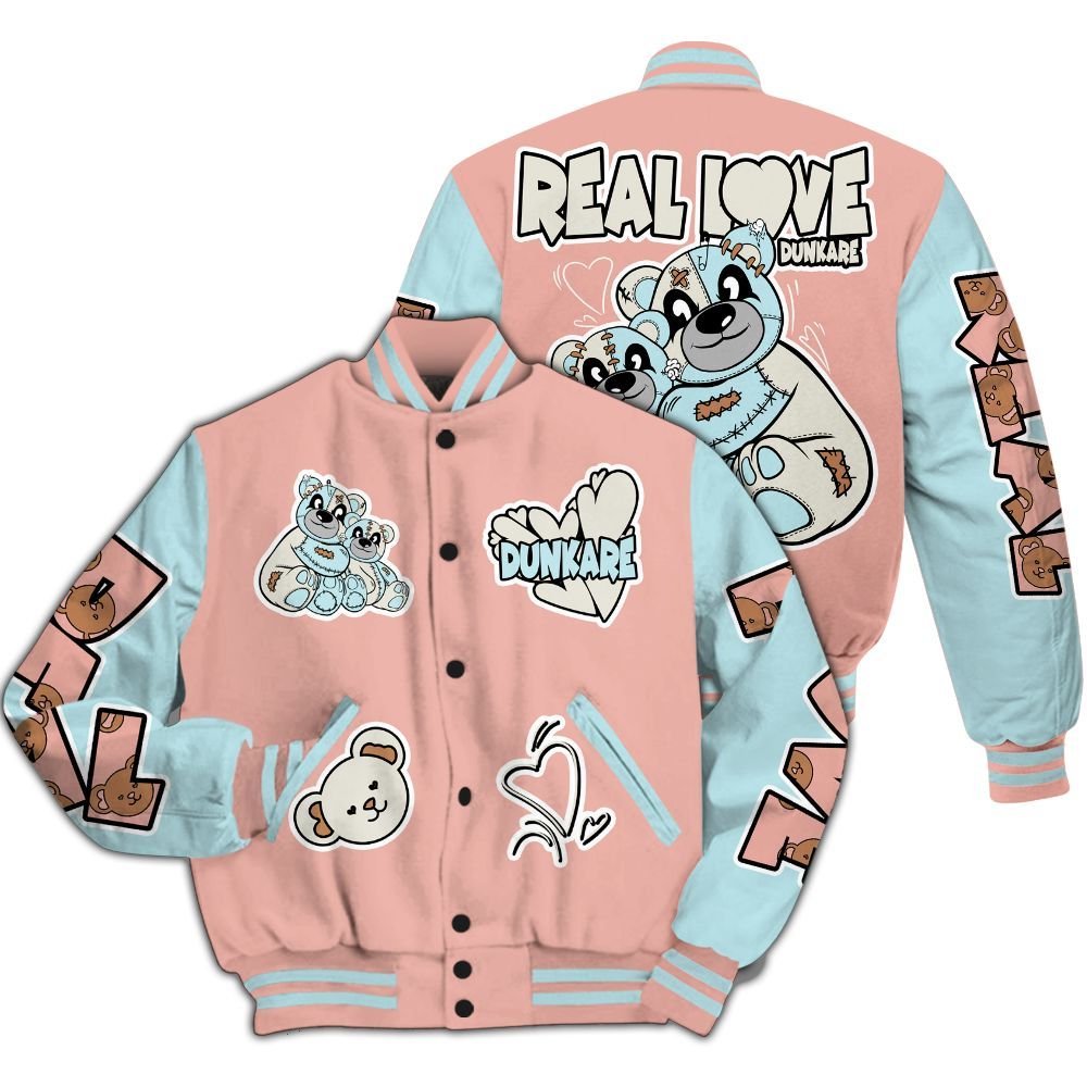 Varsity Jacket To Match Dunk Low Glacier Arctic - Sincere Fondness Bear All Over Print