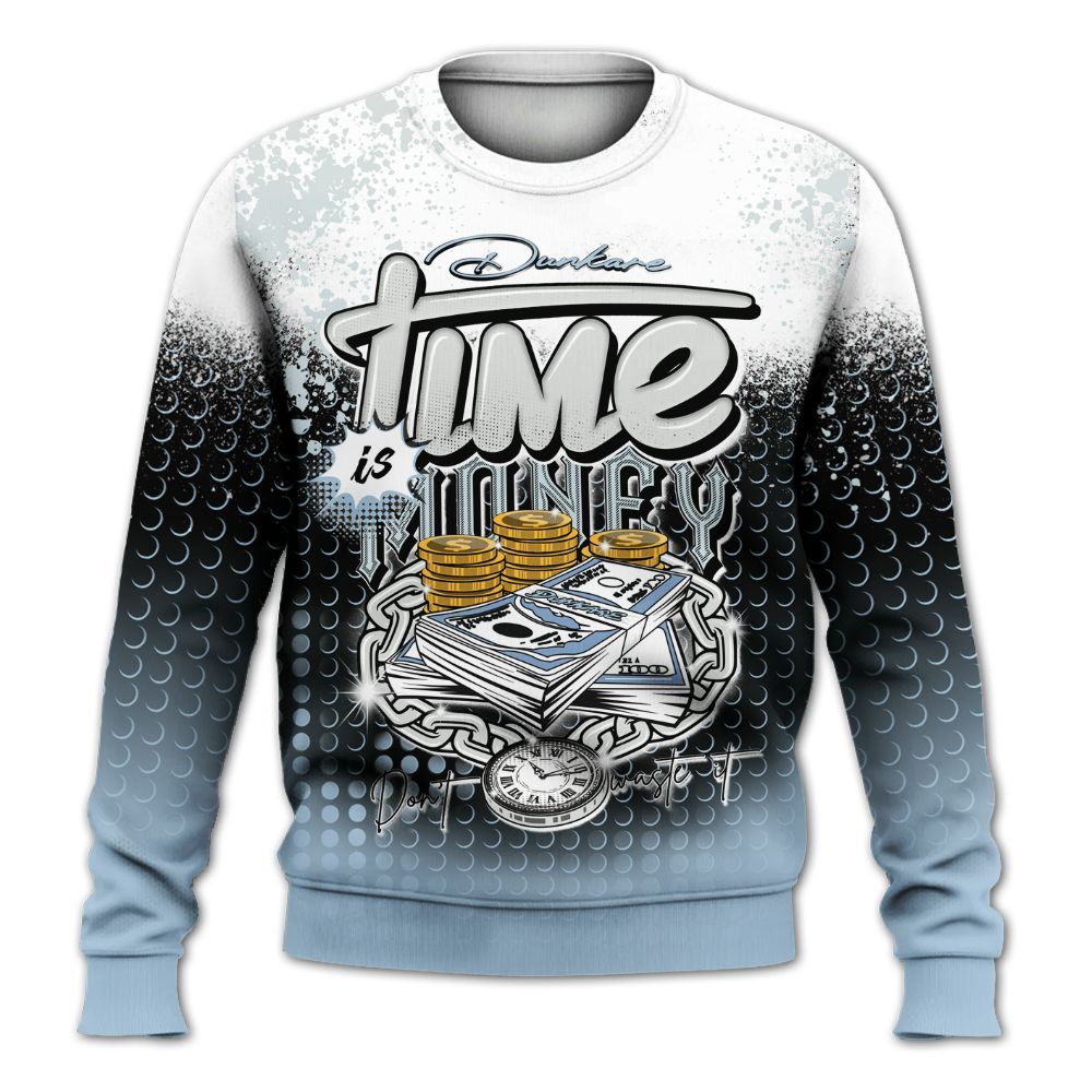 Sweatshirt To Match Forget Me Not 4s - Halftone Time Is Money All Over Print