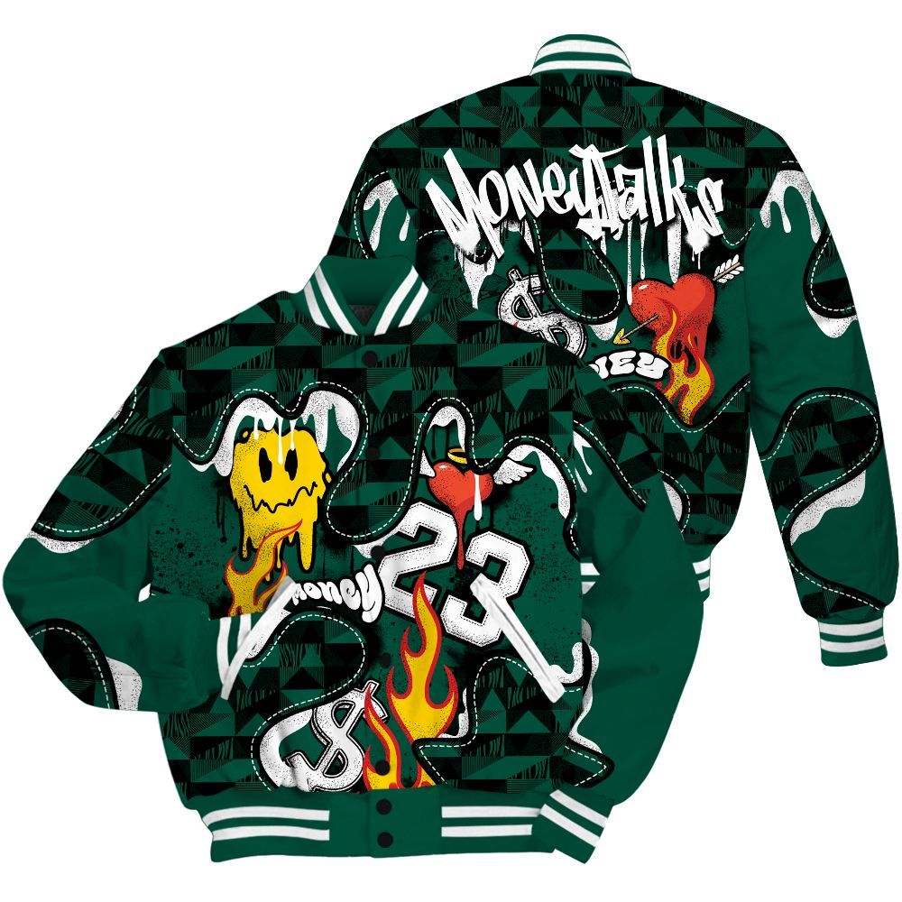 Varsity Jacket To Match Oxidized Green 4s - 23 Smile Burning Heart All Over Print