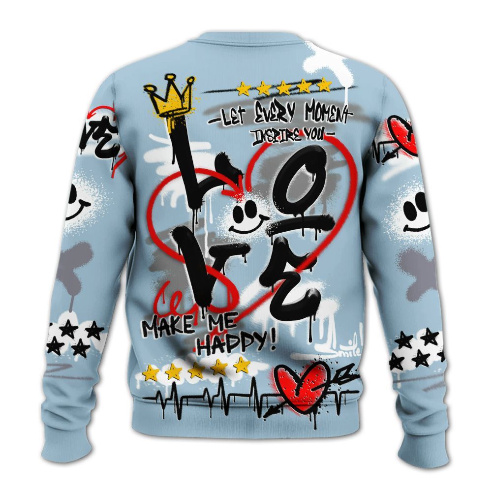 Sweatshirt To Match Chambray 7s - Happy Love Beats Graffiti Streetwear All Over Print