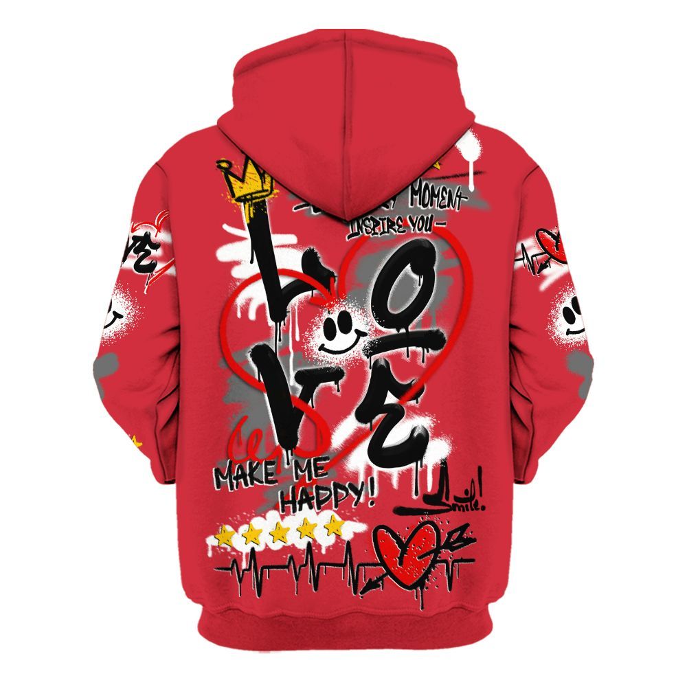 Hoodie To Match Bunny 2025 8s - Happy Love Beats Graffiti Streetwear All Over Print