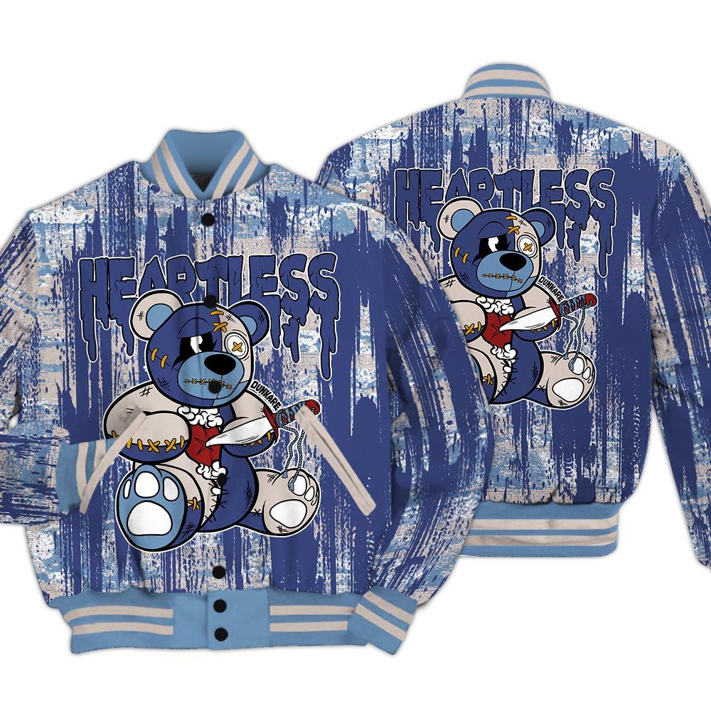 Varsity Jacket To Match High OG First In Flight 1s - Heartless Bear Glitch Art Varsity Jacket Unisex
