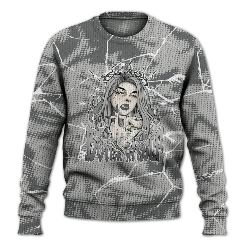 Knitted Sweater To Match Paris Cement Grey 4s - My-Self Crack Unique