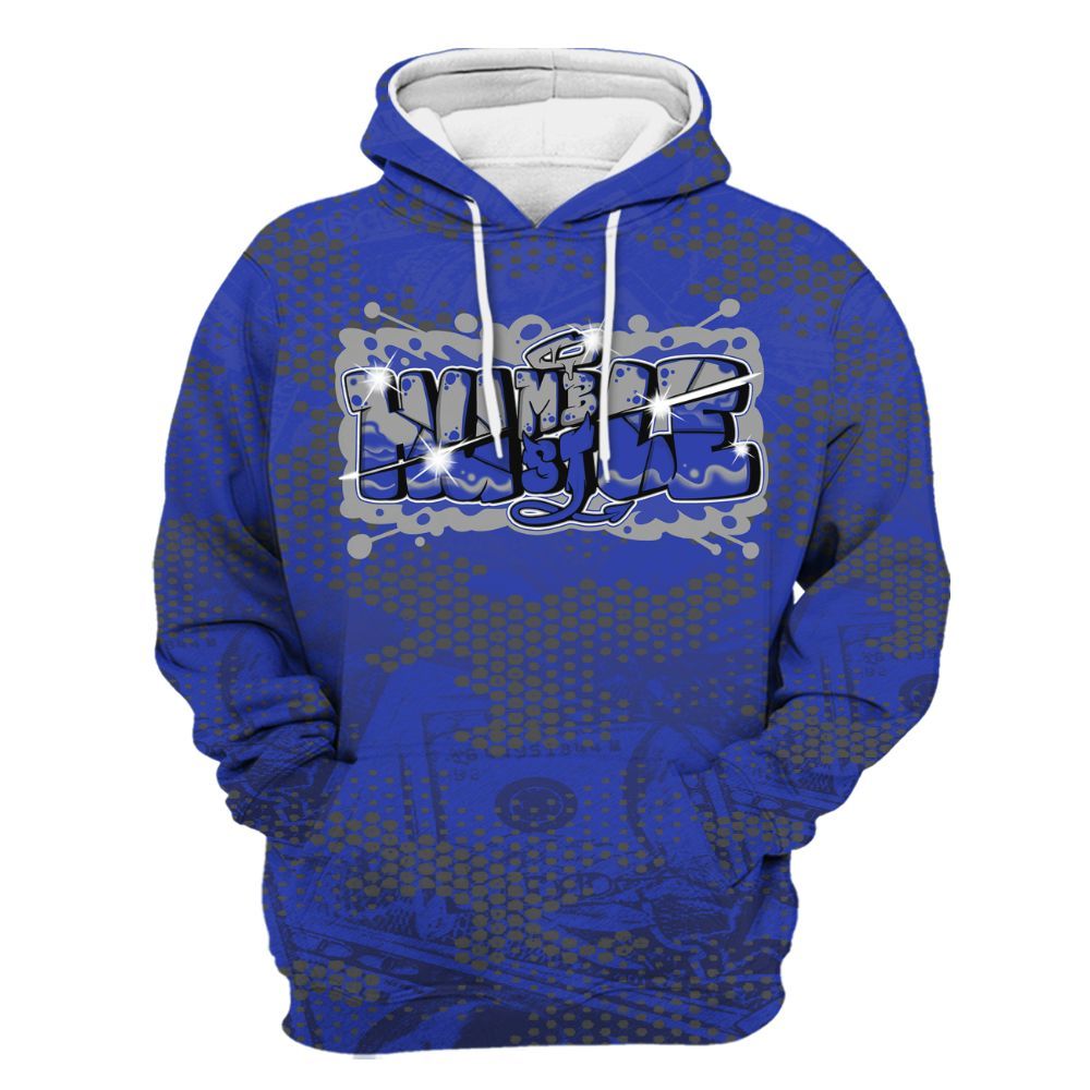 Hoodie To Match Air Max Plus Black Racer Blue - Humbled Hustles Graphic Banknotes All Over Print