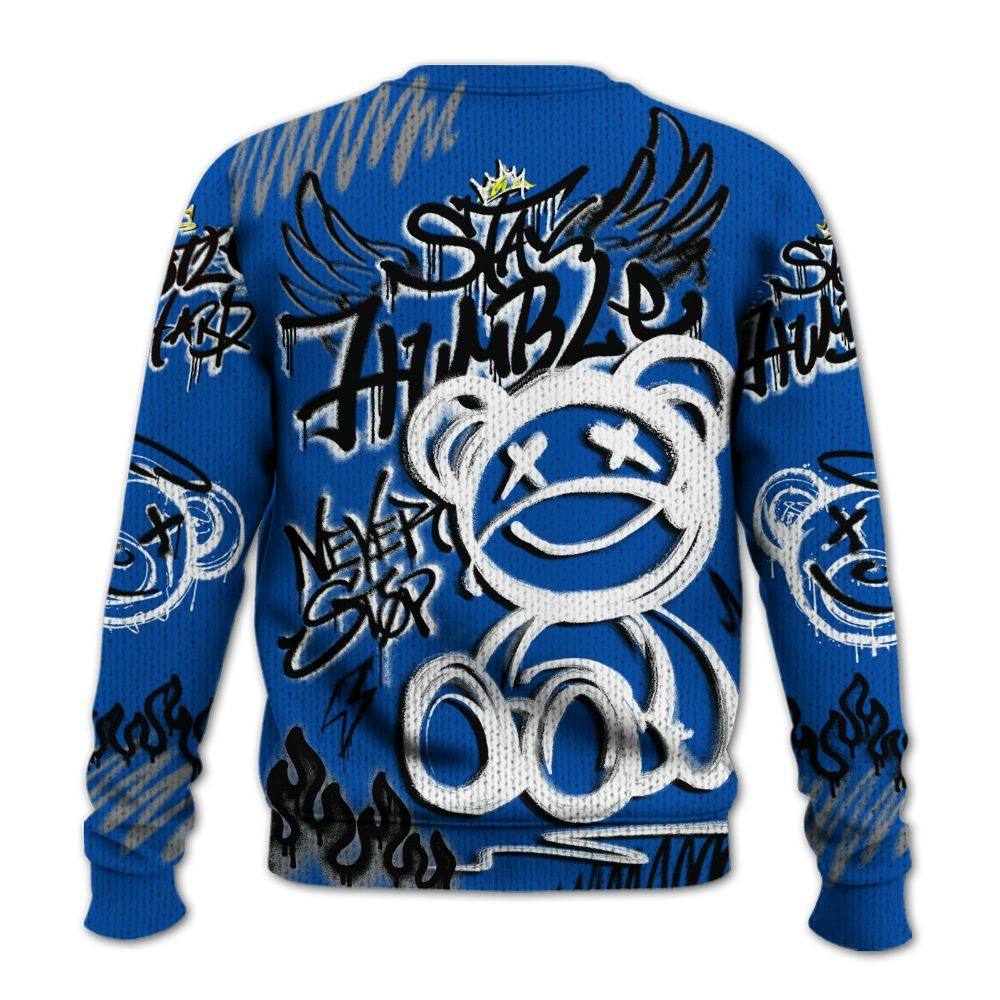 Knitted Sweater To Match Racer Blue 5s - Humble Drip Streetwear Graffity