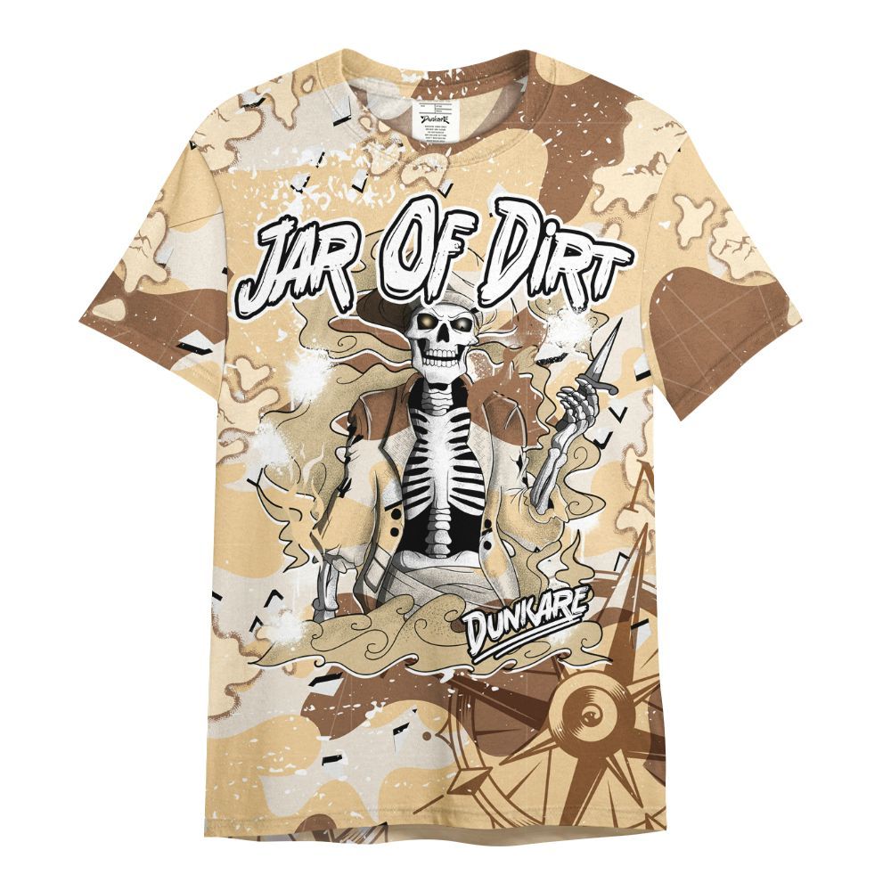 Shirt To Match Desert Camo 3s - Skeleton Jar Of Dirt Retro All Over Print