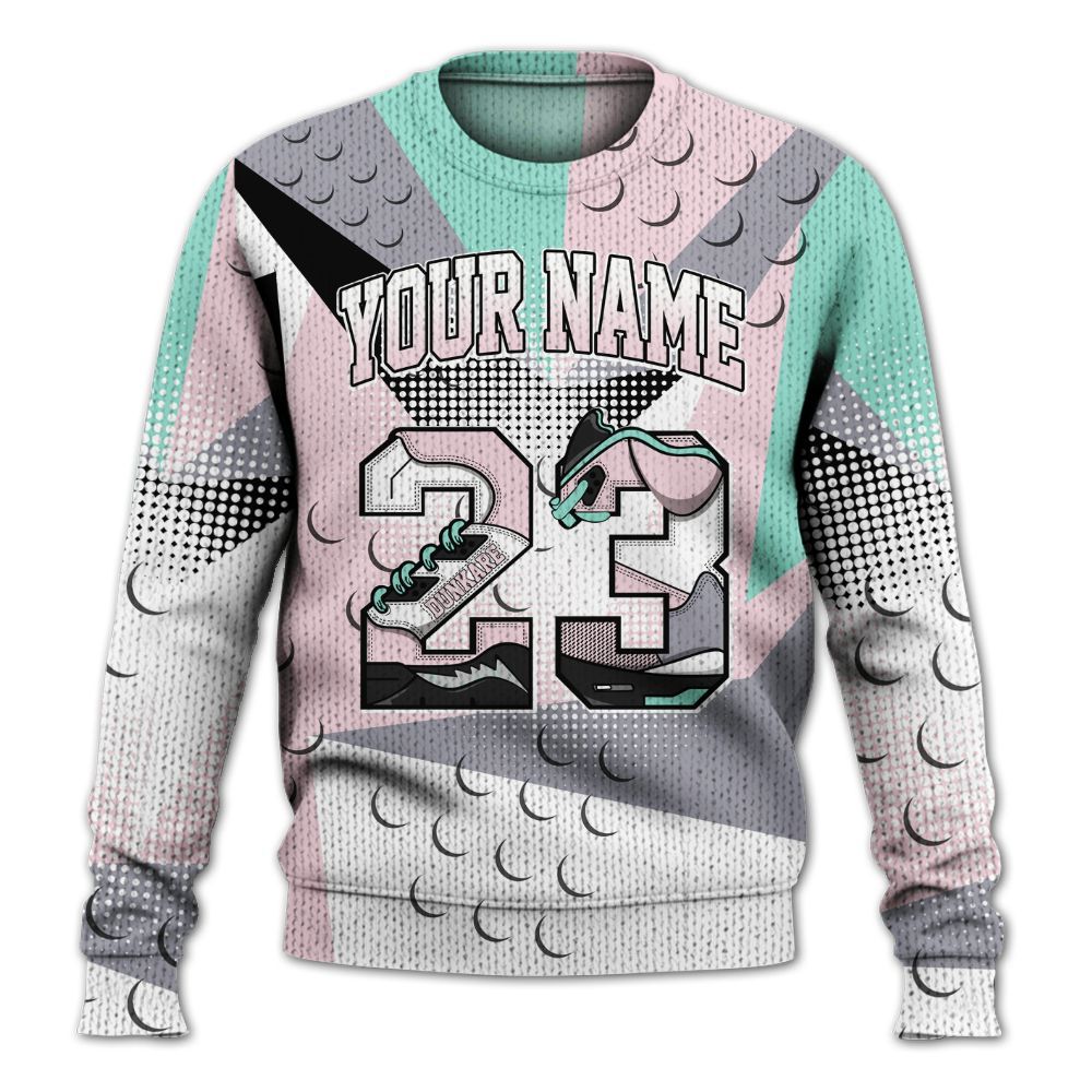 Knitted Sweater To Match Retro Easter 5s - Poly Custom Name Number 23 5s