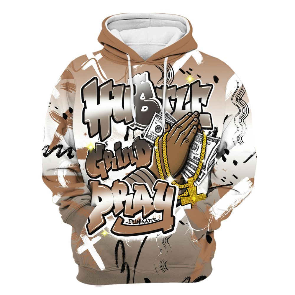 Hoodie To Match Air Max Rocky Distressed - Money Hustle Grind Pray All Over Print