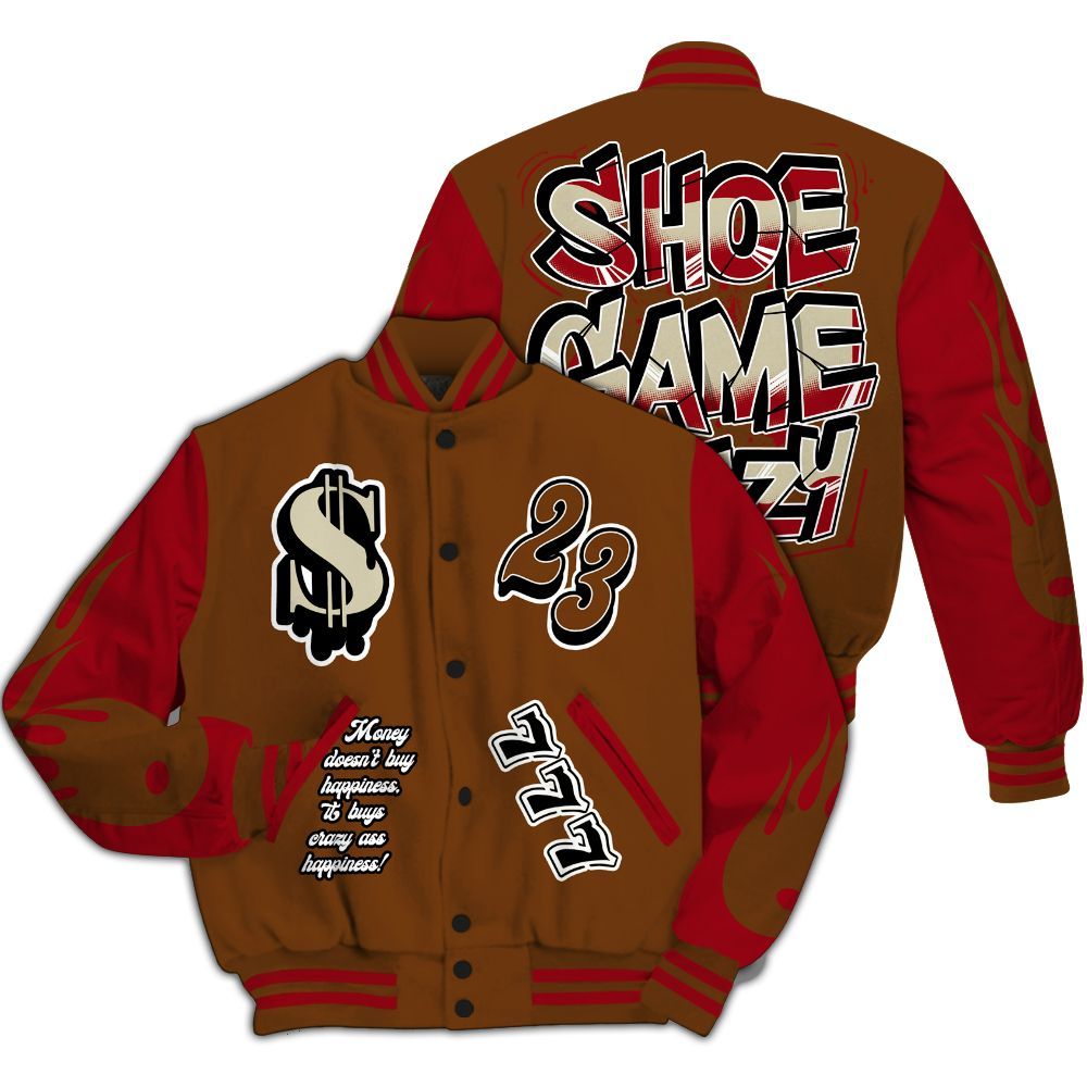 Varsity Jacket To Match Archaeo Brown 5s - Shoe Game Crazy Graphic All Over Print