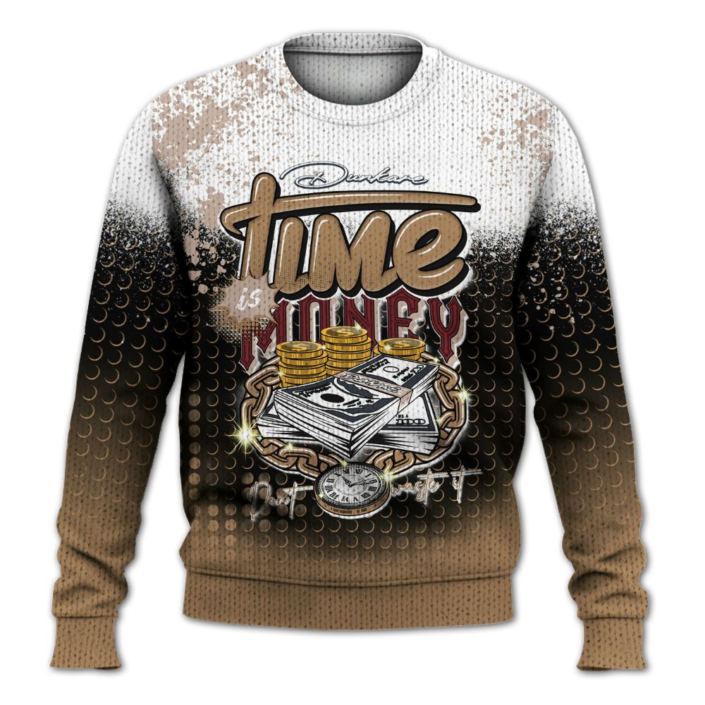 Knitted Sweater To Match Kobe 4 Gold Medal - Halftone Time Is Money