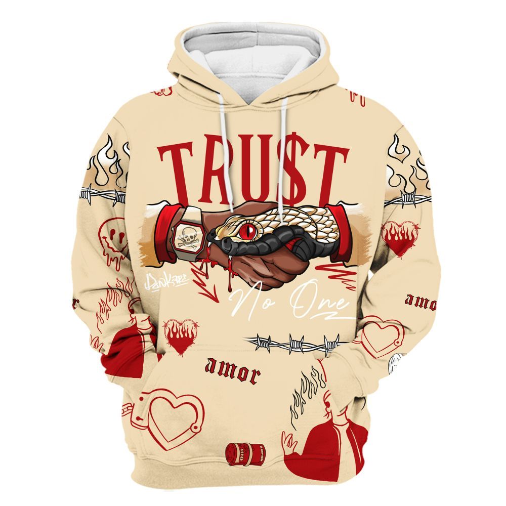 Hoodie To Match Dunk Low Strawberry Waffle - Snake Trust No One All Over Print