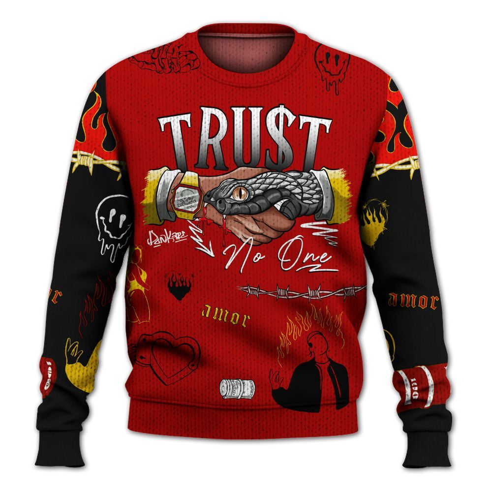 Sweater To Match Low Lucky Cat 1s - Snake Trust No One Graphic