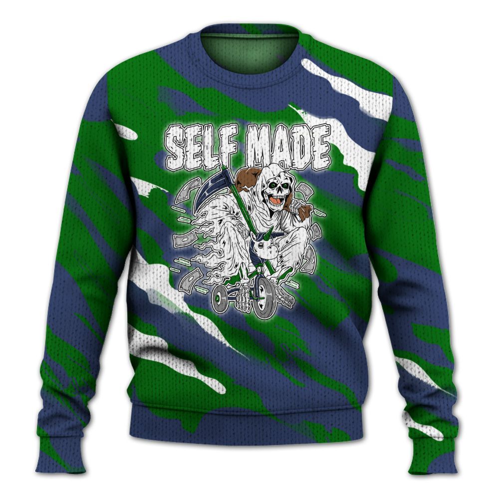 Knitted Sweater To Match Midnight Navy 13s - Self Make Skeleton Colored