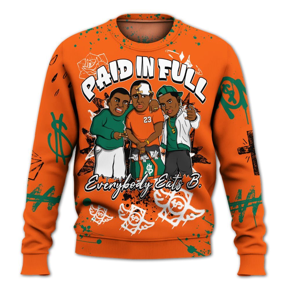 Sweatshirt To Match SoleFly Sail Gorge Green 3s - Everybody Paid In Full Crayon All Over Print