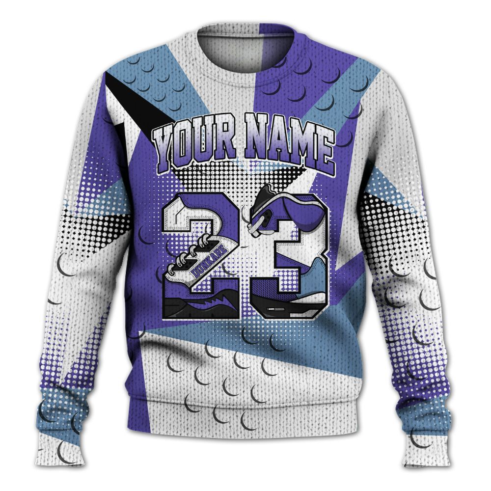 Knitted Sweater To Match Retro Concord 5s - Poly Custom Name Number 23 5s