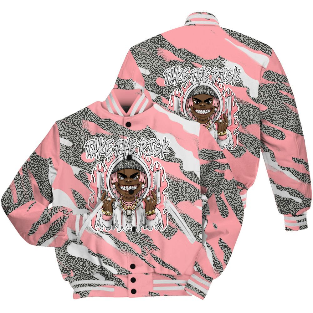Varsity Jacket To Match Retro Wings 3s Shirt - Take The Risk Colored All Over Print