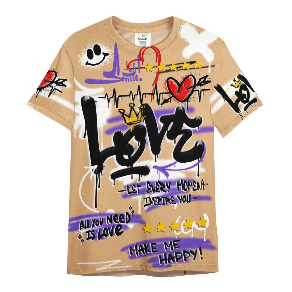 Shirt To Match SE Afrobeats 7s - Happy Love Beats Graffiti Streetwear All Over Print