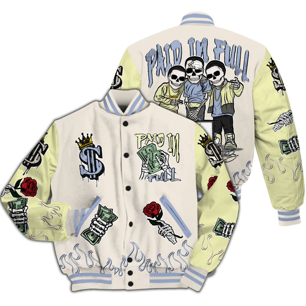 Varsity Jacket To Match Luminous Green 5s - Everybody Paid In All Over Print