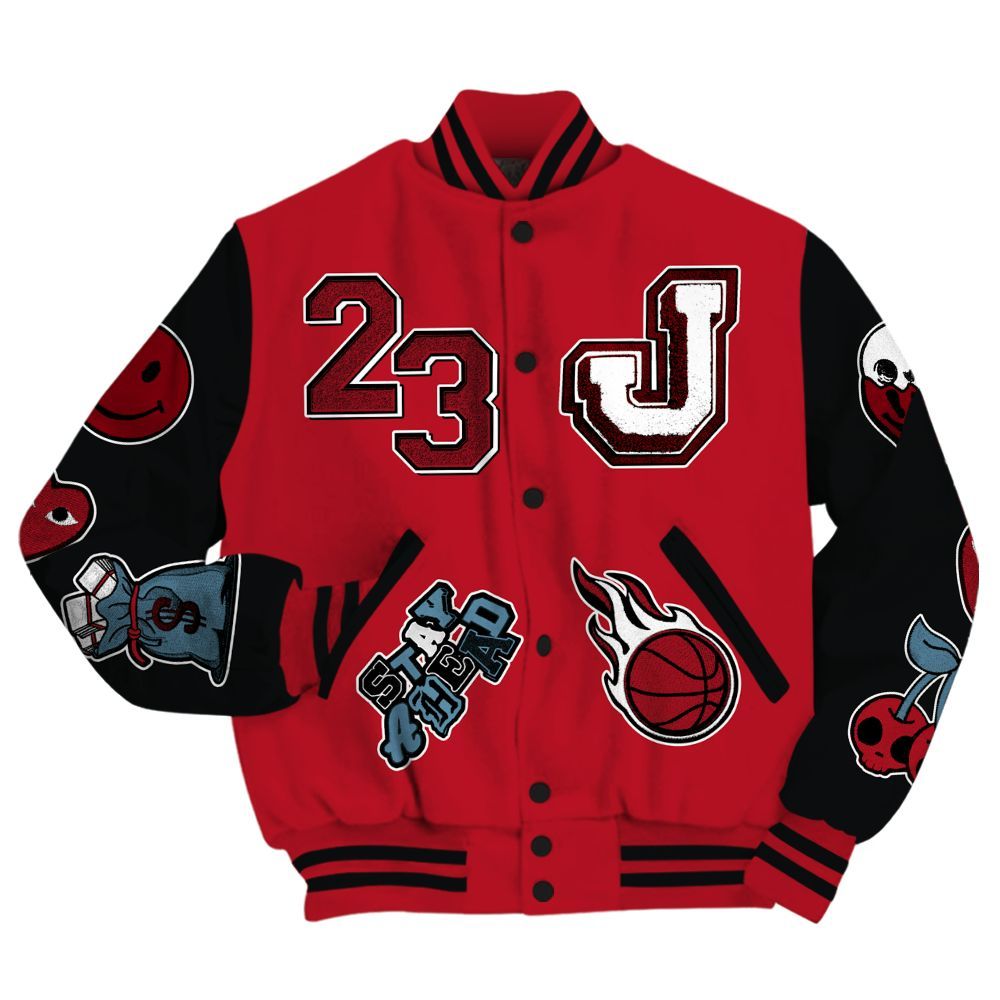 Varsity Jacket To Match Retro Raging Bull 5s - Hustles Money Number 23 All Over Print