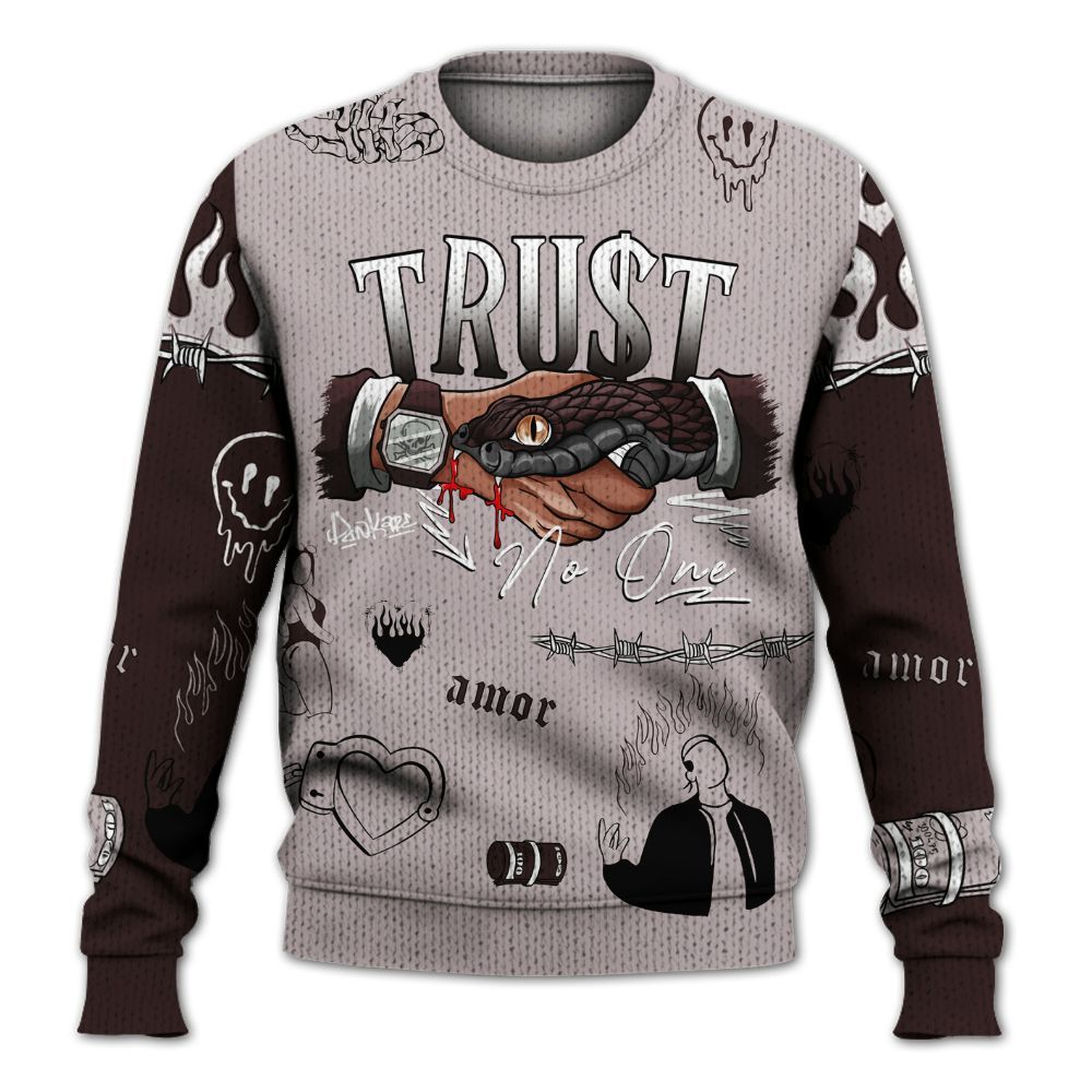 Sweater To Match AMM Air Smokey Mauve 6s - Snake Trust No One Graphic